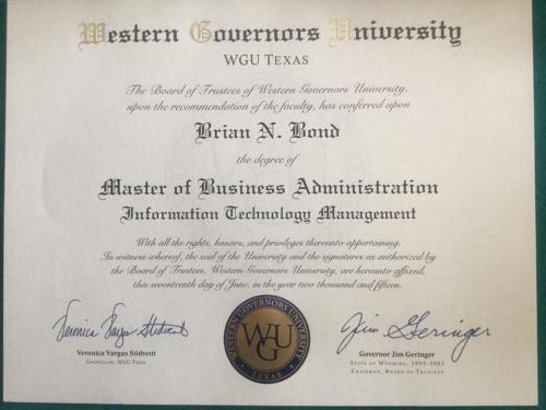 WGU Masters degree